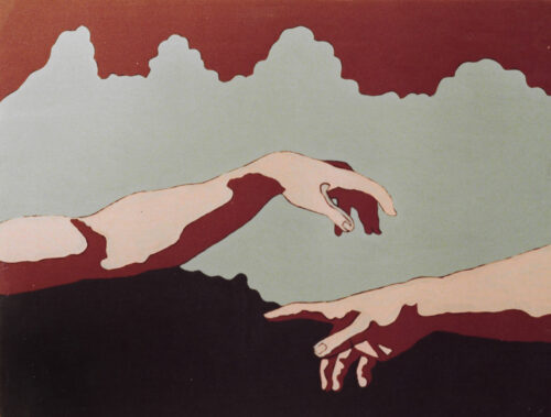 1976<br>tempera, pennarello, proiezione fotografica su tela<br>cm 60x80