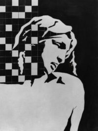 1976<br>tempera, matita, proiezione fotografica su tela<br>cm 60x45