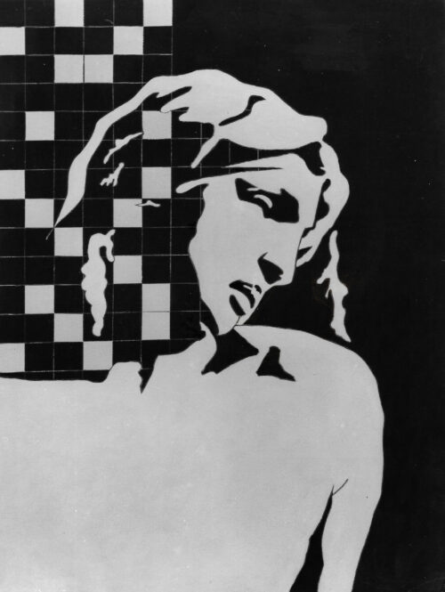 1976<br>tempera, matita, proiezione fotografica su tela<br>cm 60x45