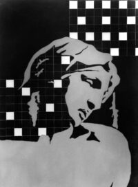 1976<br>tempera, matita, proiezione fotografica su tela<br>cm 70x50