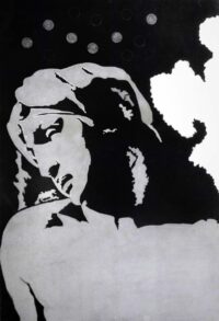 1976<br>tempera, matita, proiezione fotografica su tela<br>cm 120x80