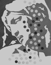 1976<br>tempera, pennarello, proiezione fotografica su tela<br>cm 50x40