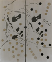 1976<br>tempera, pennarello, proiezione fotografica su tela<br>cm 60x50