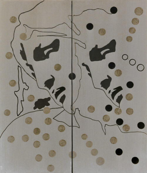 1976<br>tempera, pennarello, proiezione fotografica su tela<br>cm 60x50