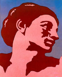 1976<br>tempera, pennarello, proiezione fotografica su tela<br>cm 50x40