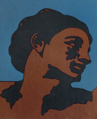 1976<br>tempera, pennarello, proiezione fotografica su tela<br>cm 50x40