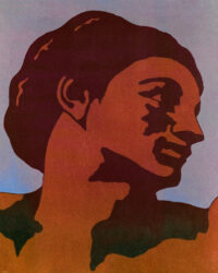 1976<br>tempera, pennarello, proiezione fotografica su tela<br>cm 50x40