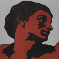 1976<br>tempera, pennarello, proiezione fotografica su tela<br>cm 35x35