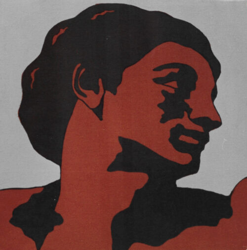 1976<br>tempera, pennarello, proiezione fotografica su tela<br>cm 35x35