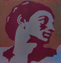 1976<br>tempera, matita, proiezione fotografica su tela<br>cm 35x35