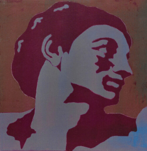 1976<br>tempera, matita, proiezione fotografica su tela<br>cm 35x35