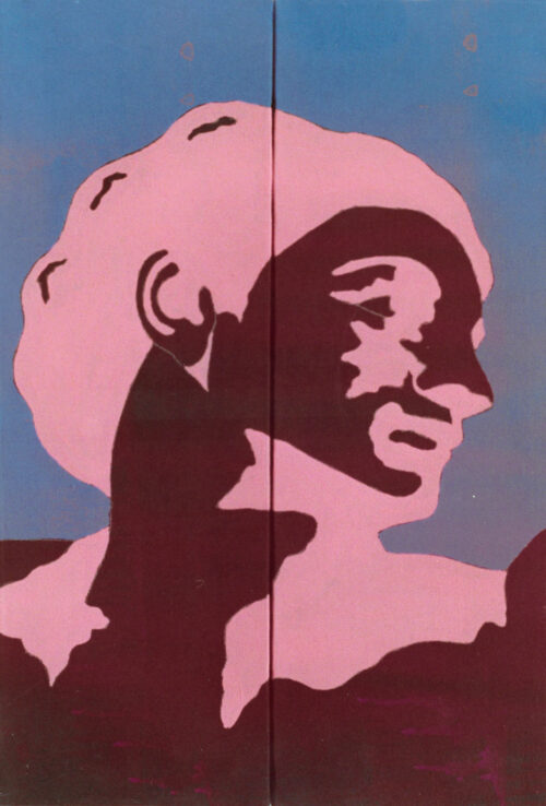 1976<br>tempera, matita, proiezione fotografica su tela<br>cm 60x40