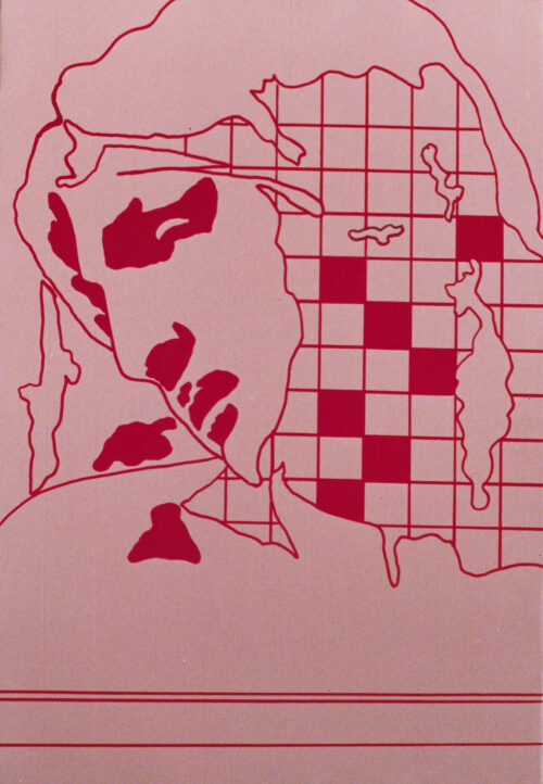 1976<br>tempera, pennarello, proiezione fotografica su tela<br>cm 60x40