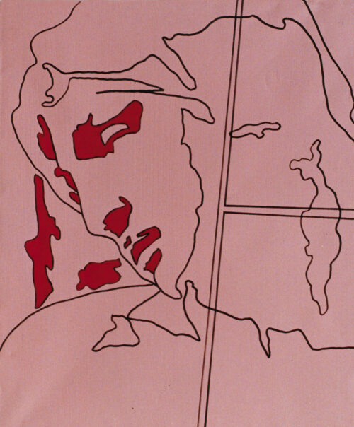 1976<br>tempera, pennarello, proiezione fotografica su tela<br>cm 55x45