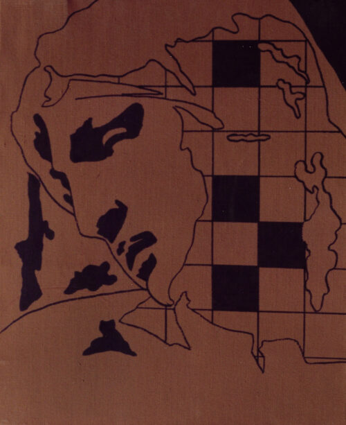 1976<br>tempera, pennarello, proiezione fotografica su tela<br>cm 50x40