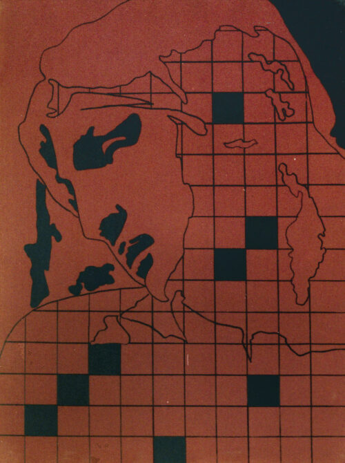 1976<br>tempera, pennarello, proiezione fotografica su tela<br>cm 80x60