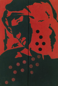 1976<br>tempera, matita, proiezione fotografica su tela<br>cm 60x40