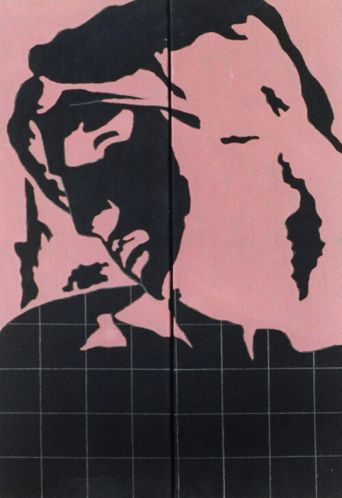 1976<br>tempera, matita, proiezione fotografica su tela<br>cm 60x40