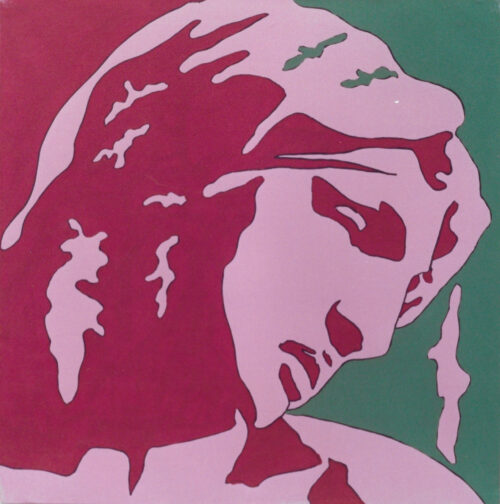 1976<br>tempera, pennarello, proiezione fotografica su tela<br>cm 55x55