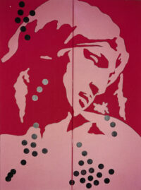 1976<br>tempera, matita, proiezione fotografica su tela<br>cm 80x60