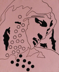 1976<br>tempera, pennarello, proiezione fotografica su tela<br>cm 55x45