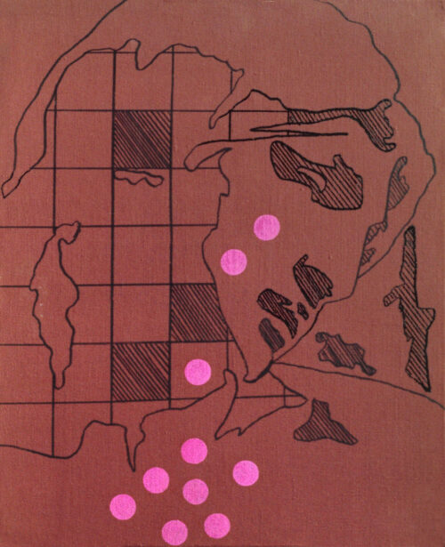 1976<br>tempera, pennarello, proiezione fotografica su tela<br>cm 50x40