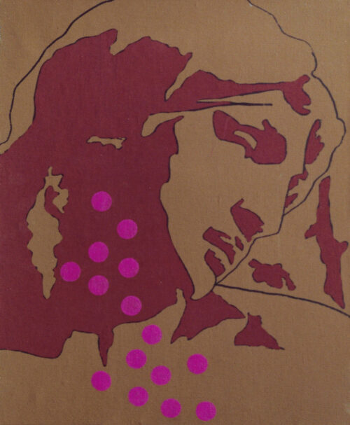 1976<br>tempera, pennarello, proiezione fotografica su tela<br>cm 50x40