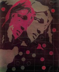 1976<br>tempera, matita, proiezione fotografica su tela<br>cm 100x80