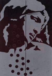 1976<br>tempera, matita, proiezione fotografica su tela<br>cm 60x40