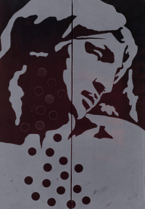 1976<br>tempera, matita, proiezione fotografica su tela<br>cm 60x40