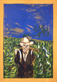 1977<br>pittura industriale, tempera, grafite su tela<br>cm 100x70