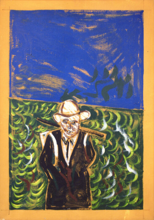 1977<br>pittura industriale, tempera, grafite su tela<br>cm 100x70