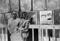 1977<br>tempera, smalto alla anilina, fotografia emulsionata su tela<br>cm 100x150