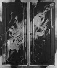 1978<br>' Armadio '<br>smalto, pittura industriale, ante di legno modanate su tavola<br>cm 160x130