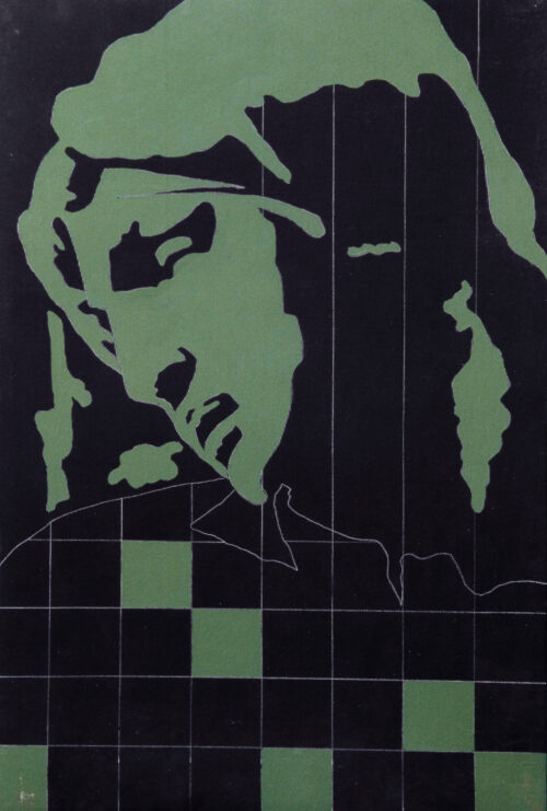 1978<br>tempera, matita, proiezione fotografica su tela<br>cm 60x40