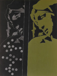 1978<br>tempera, matita, proiezione fotografica su tela<br>cm 80x60