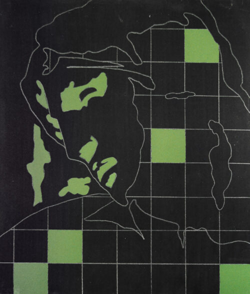 1978<br>tempera, matita, proiezione fotografica su tela<br>cm 45x40