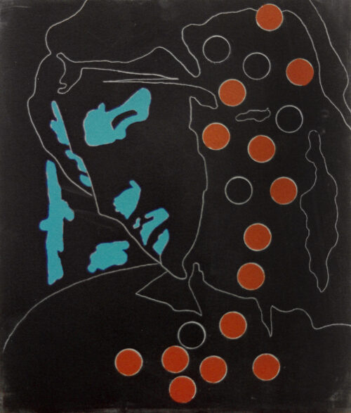 1978<br>tempera, matita, proiezione fotografica su tela<br>cm 45x40