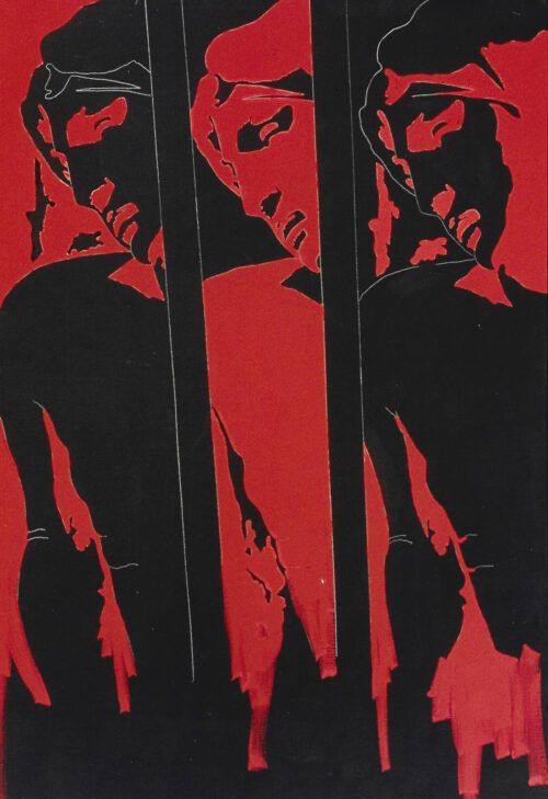 1978<br>tempera, matita, proiezione fotografica su tela<br>cm 100x150