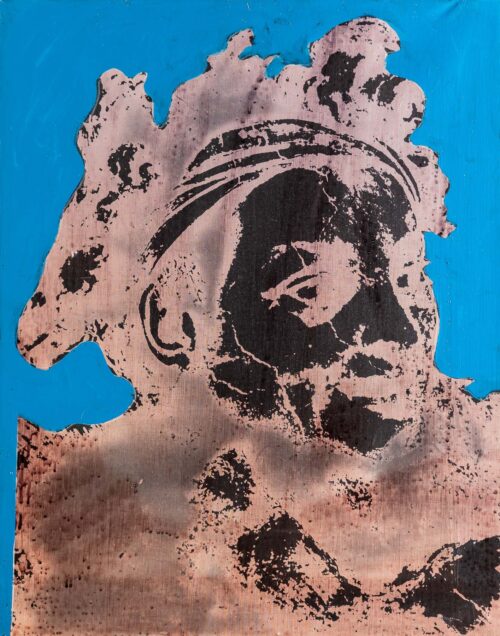 1978<br>pittura industriale, smalto alla anilina, negativo fotografico emulsionato su tela<br>cm 70x55