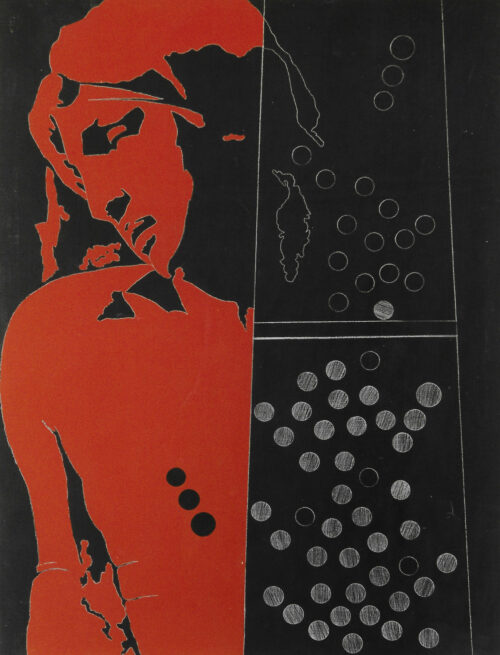 1978<br>tempera, matita, proiezione fotografica su tela<br>cm 80x60