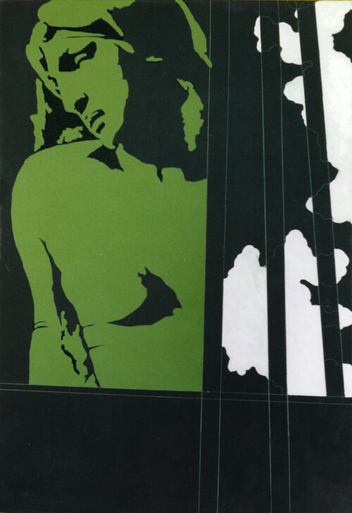 1978<br>tempera, matita, proiezione fotografica su tela<br>cm 150x100