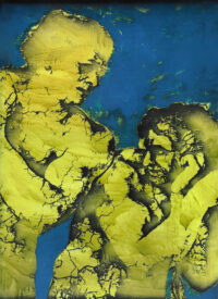 1978<br>smalto industriale, smalto alla anilina, fotografia emulsionata su tela<br>cm 100x70