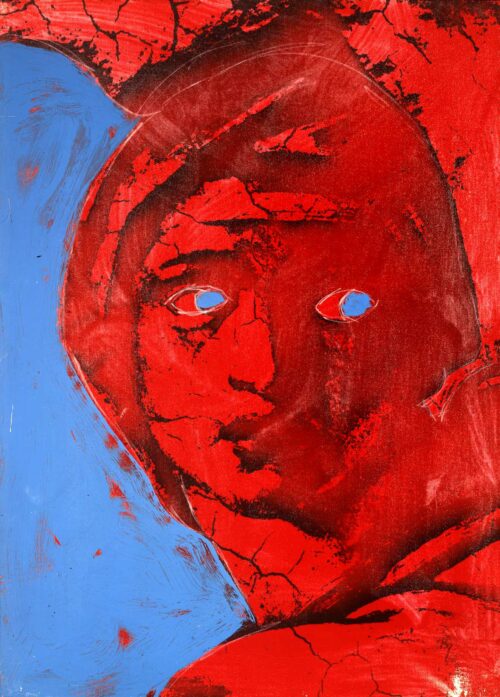 1978<br>Sibilla<br>pittura industriale, smalto alla anilina, fotografia emulsionata su tela<br>cm 70x50