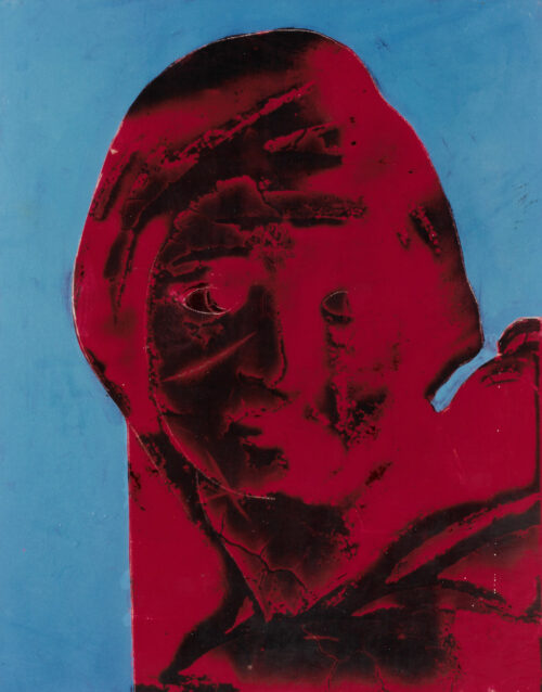 1978<br>pittura industriale, smalto alla anilina, fotografia emulsionata su tela<br>cm 70x50