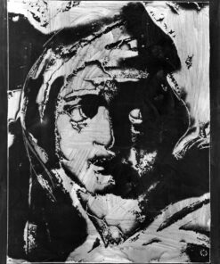 1978 agosto<br>pittura industriale, smalto alla anilina, fotografia emulsionata su tela<br>cm 70x55