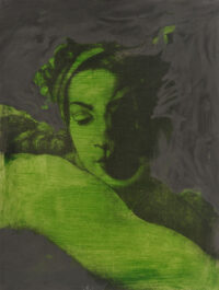 1978<br>tempera, smalto alla anilina, fotografia emulsionata su tela<br>cm 70x50