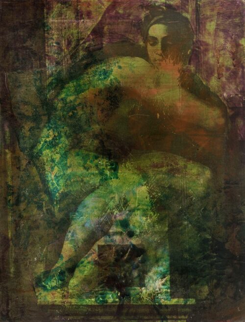 1978<br>smalto alla anilina, fotografia emulsionata su tela<br>cm 70x50