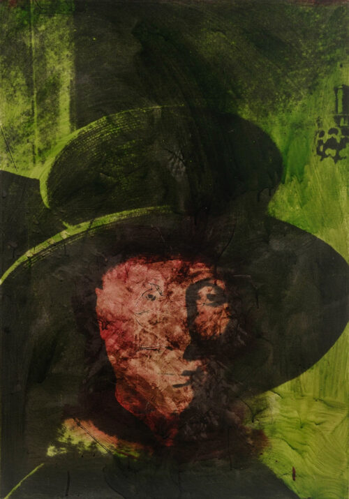 1978<br>smalto alla anilina, fotografia emulsionata su tela<br>cm 100x70