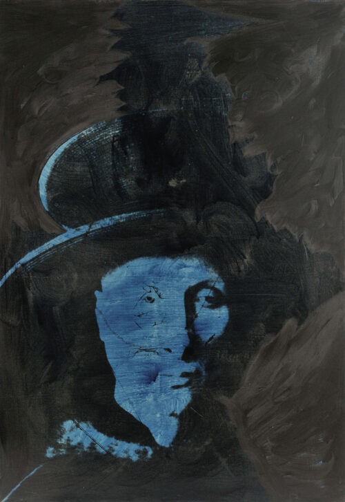 1978<br>pittura industriale, smalto alla anilina, fotografia emulsionata su tela<br>cm 100x70